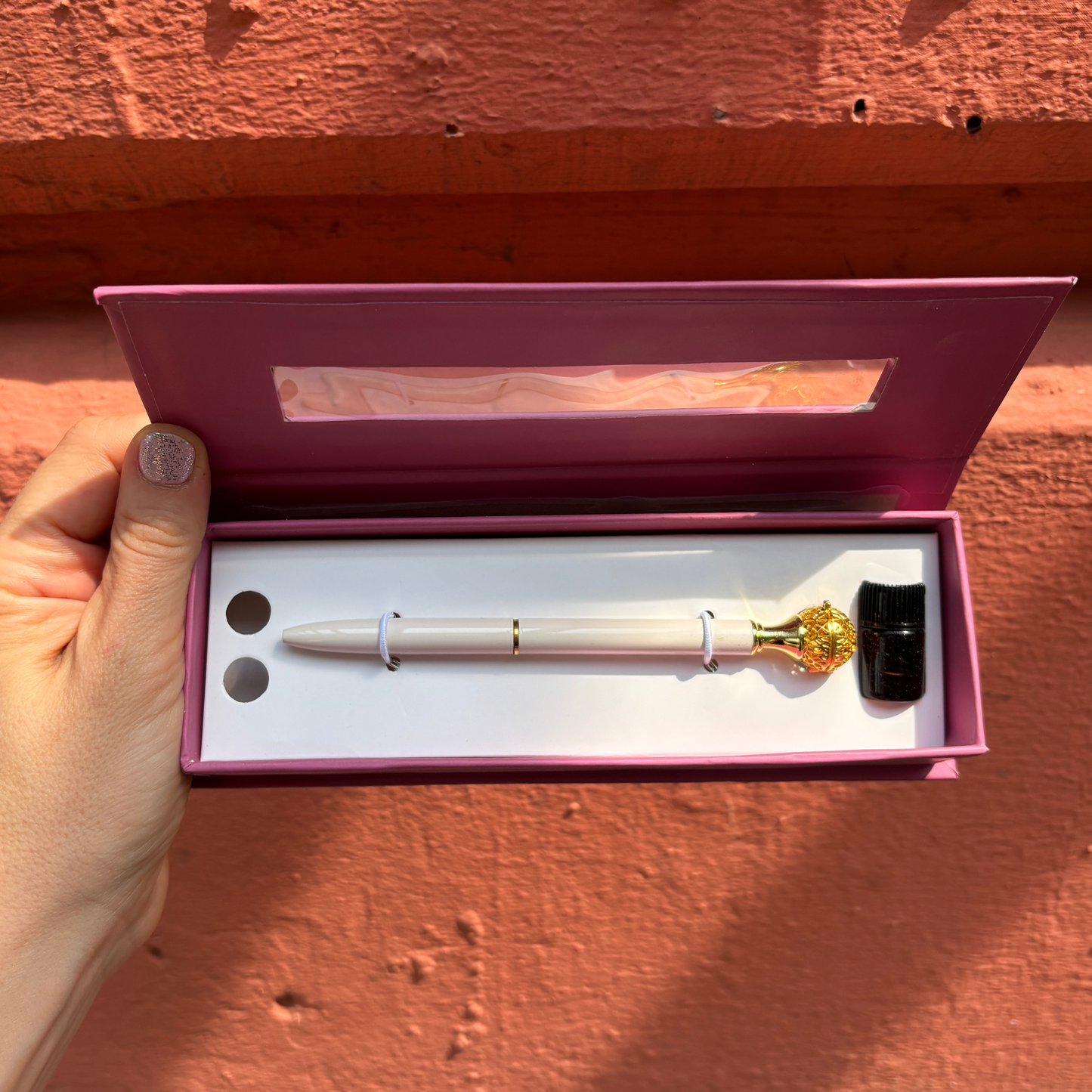 Essential Oil Diffuser Pen in Rose | Includes 1 ml of Essential Oil and 2 Lava Beads | Refillable-Santa Barbara Design Studio-The Bullish Store