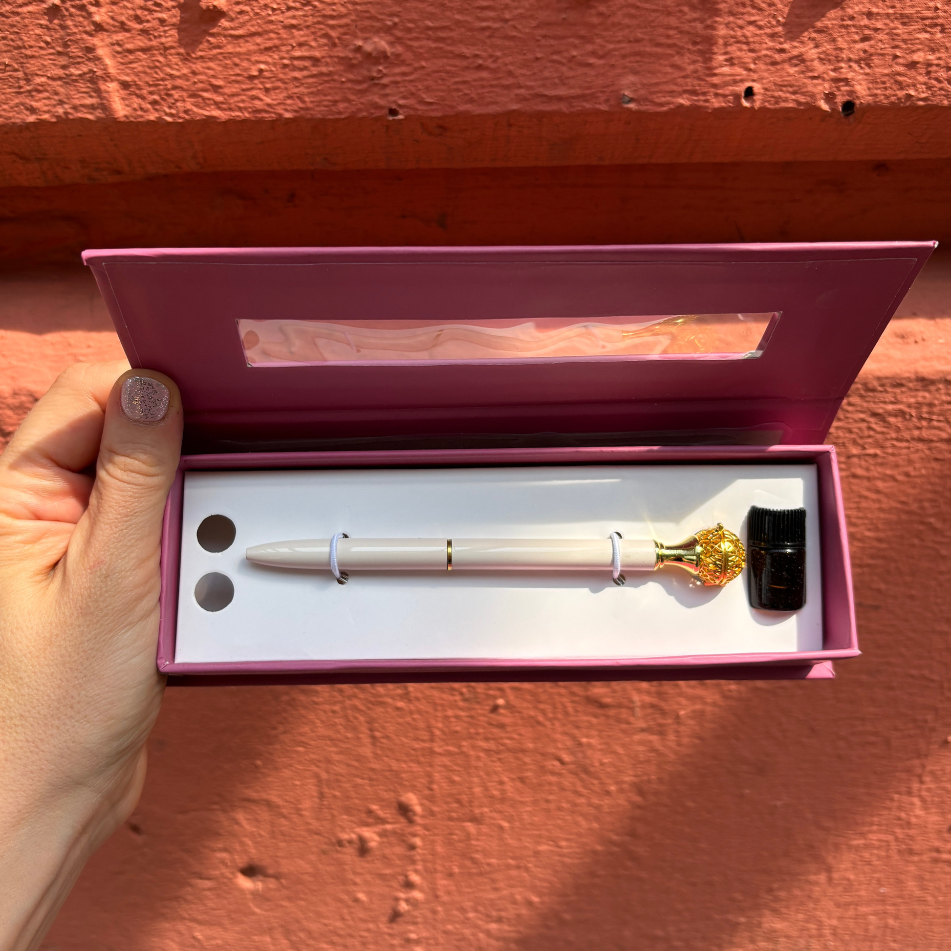 Essential Oil Diffuser Pen in Rose | Includes 1 ml of Essential Oil and 2 Lava Beads | Refillable-Santa Barbara Design Studio-The Bullish Store