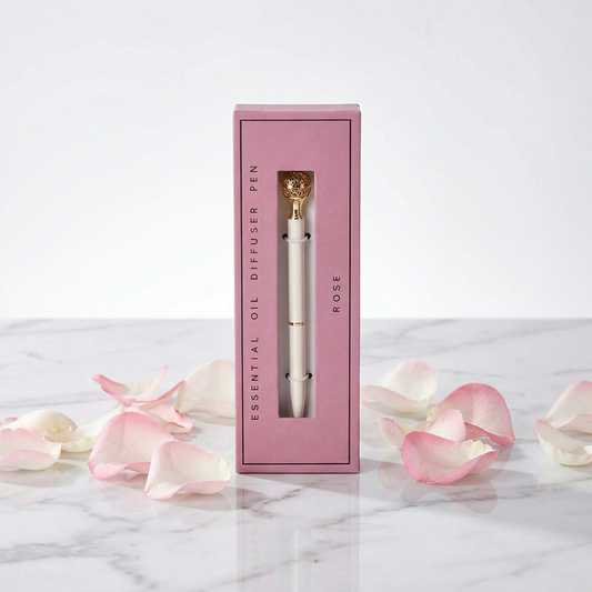 Essential Oil Diffuser Pen in Rose | Includes 1 ml of Essential Oil and 2 Lava Beads | Refillable