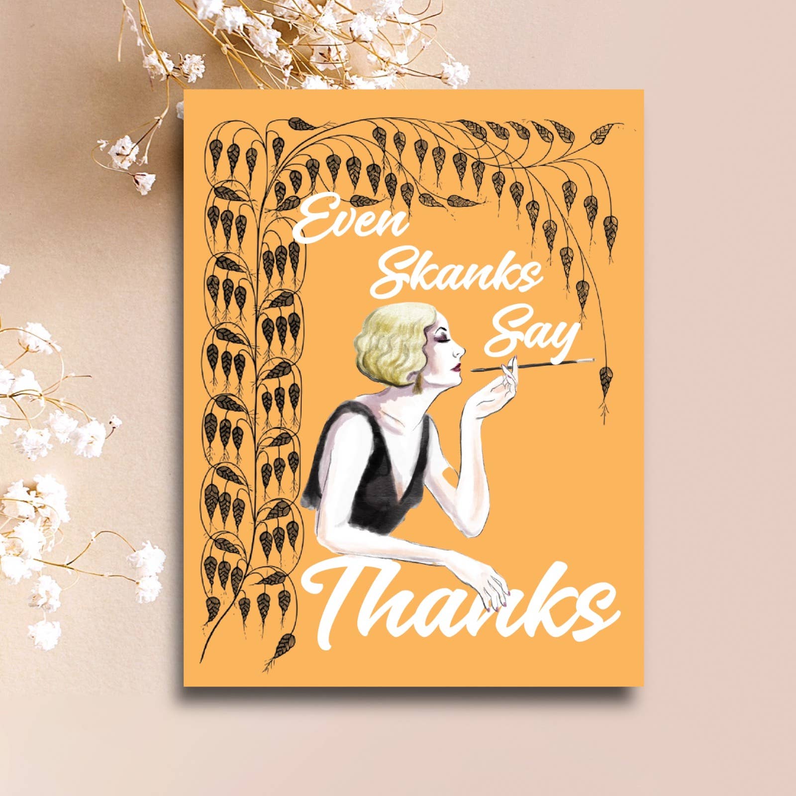 Even Skanks Say Thanks Fun Card | Funny Greeting Card | 4.25" x 5.5"