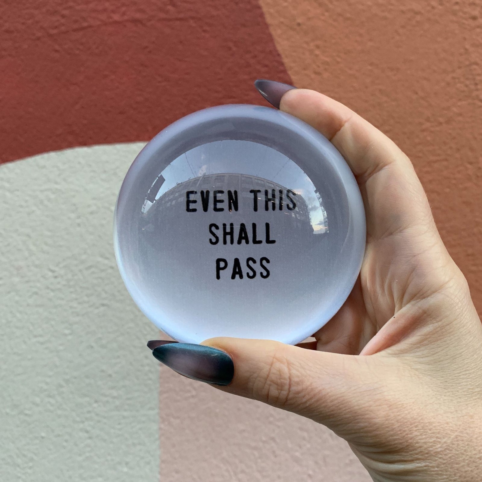 Even This Shall Pass Glass Dome Paper Weight | Paper Document Holder