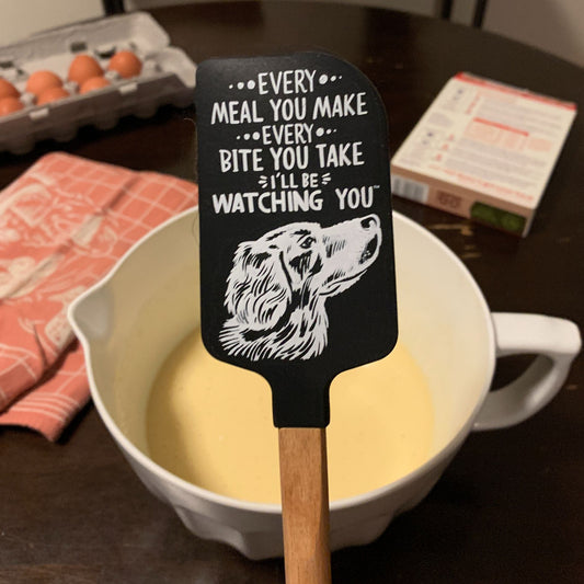 Every Bite You Take I'll Be Watching You Spatula With A Wooden Handle