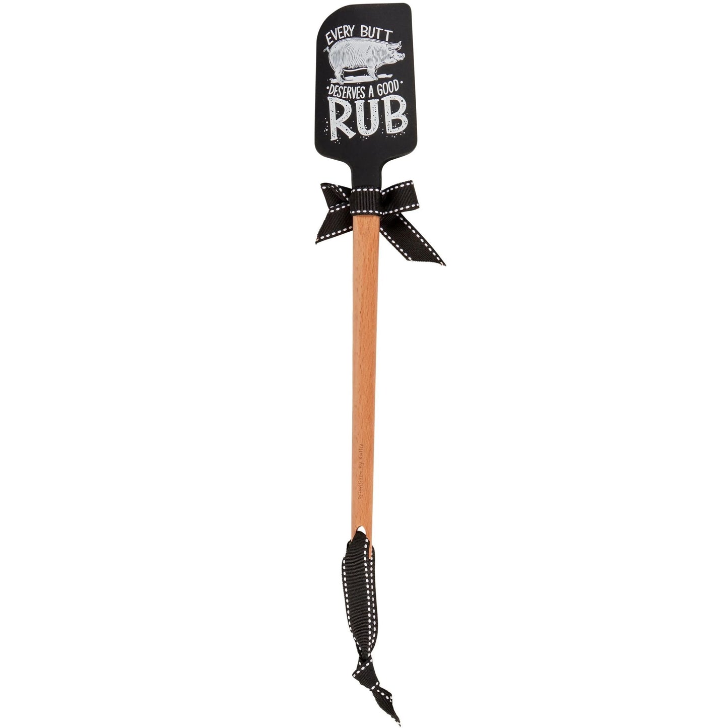 Every Butt Deserves a Good Rub Funny Pig Spatula | Silicone BBQ Spatula with Wooden Handle