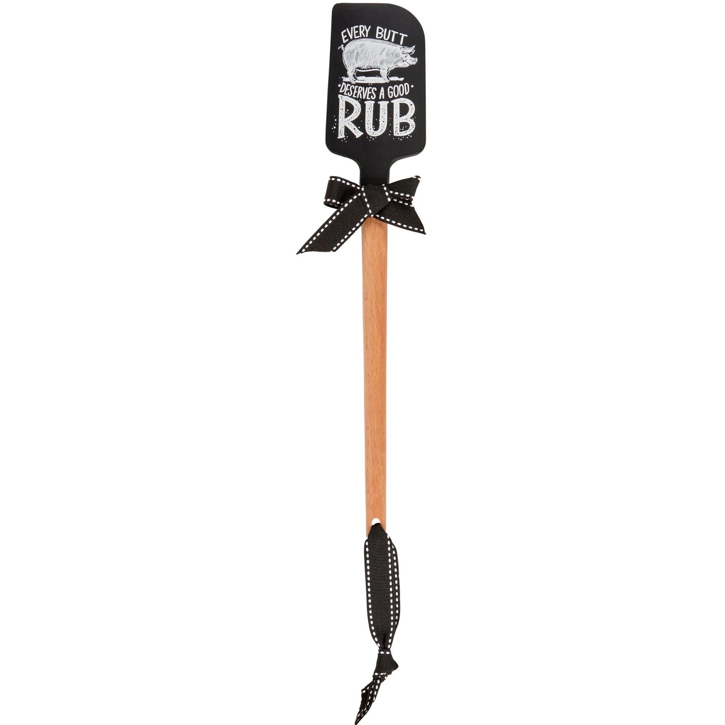 Every Butt Deserves a Good Rub Funny Pig Spatula | Silicone BBQ Spatula with Wooden Handle
