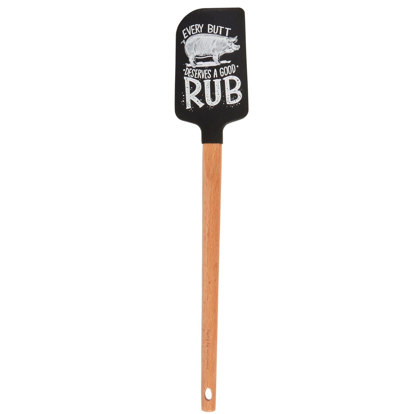 Every Butt Deserves a Good Rub Funny Pig Spatula | Silicone BBQ Spatula with Wooden Handle