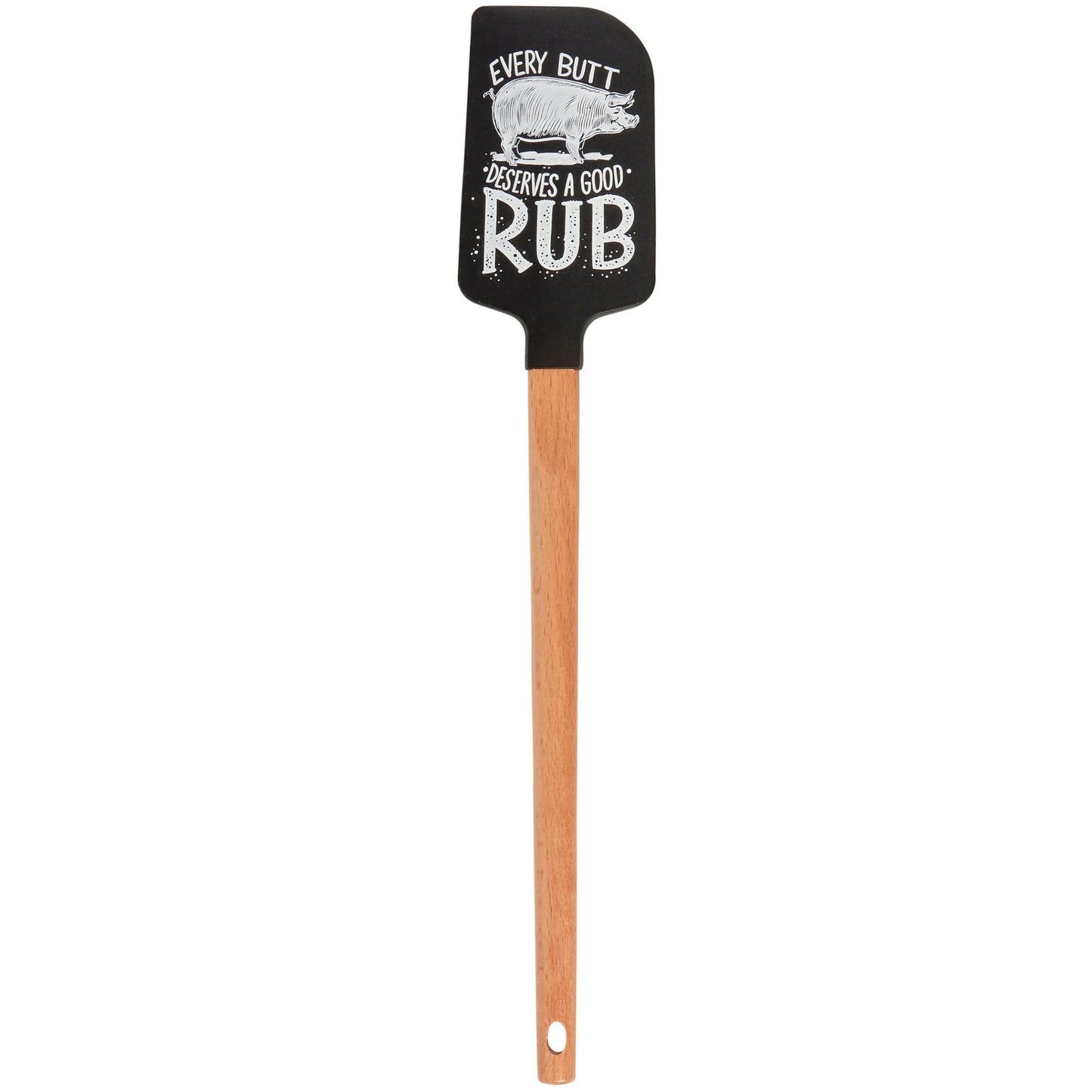 Every Butt Deserves a Good Rub Funny Pig Spatula | Silicone BBQ Spatula with Wooden Handle