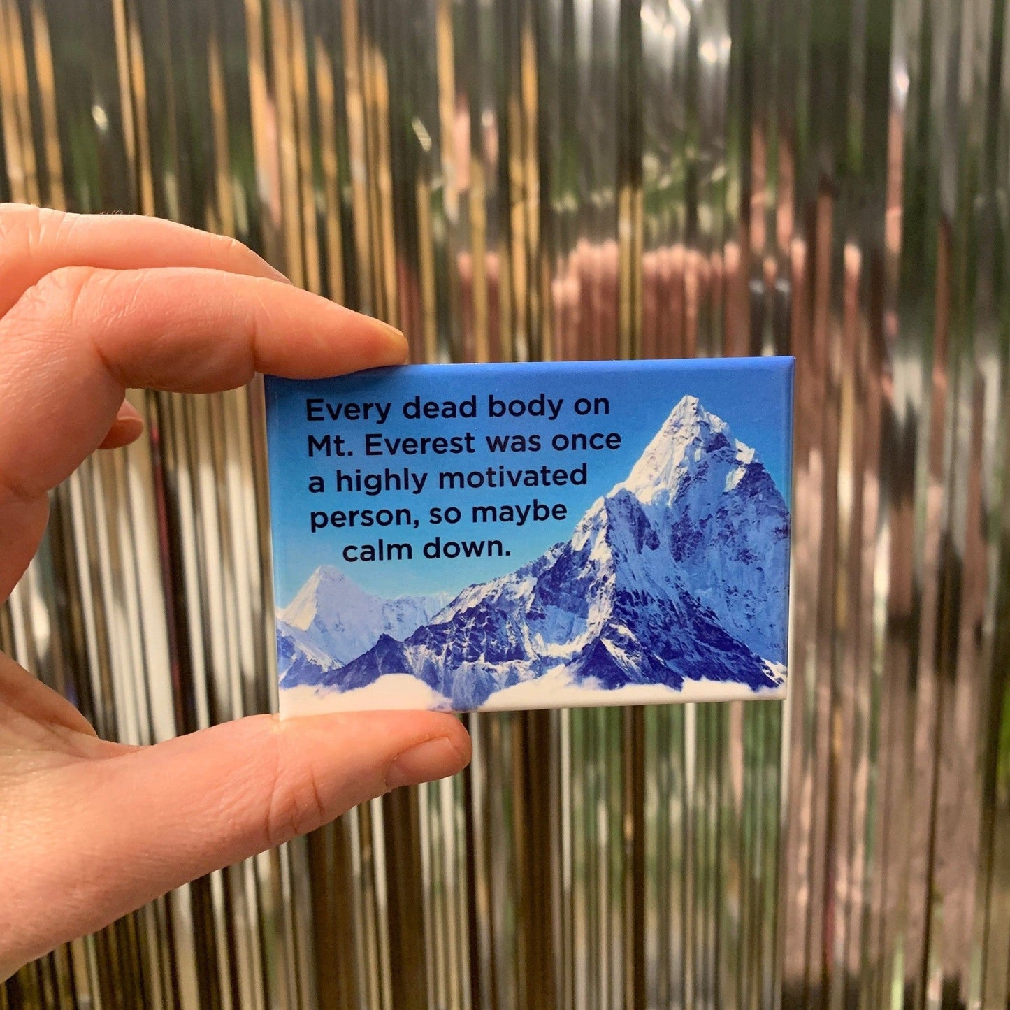 Every Dead Body on Mt. Everest Was Once A Highly Motivated Person Fridge Magnet | 2" x 3