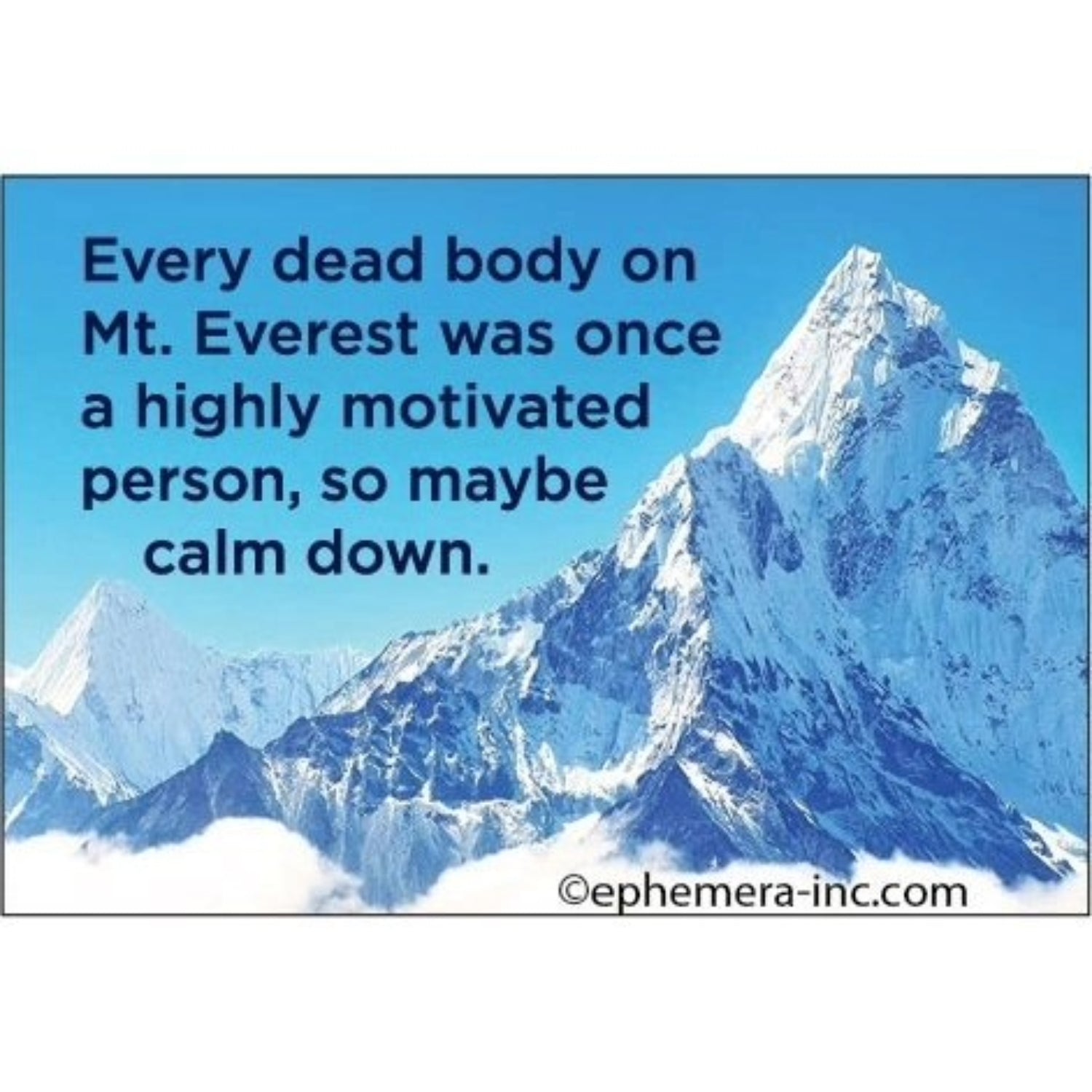 Every Dead Body on Mt. Everest Was Once A Highly Motivated Person Fridge Magnet | 2" x 3-Ephemera-The Bullish Store