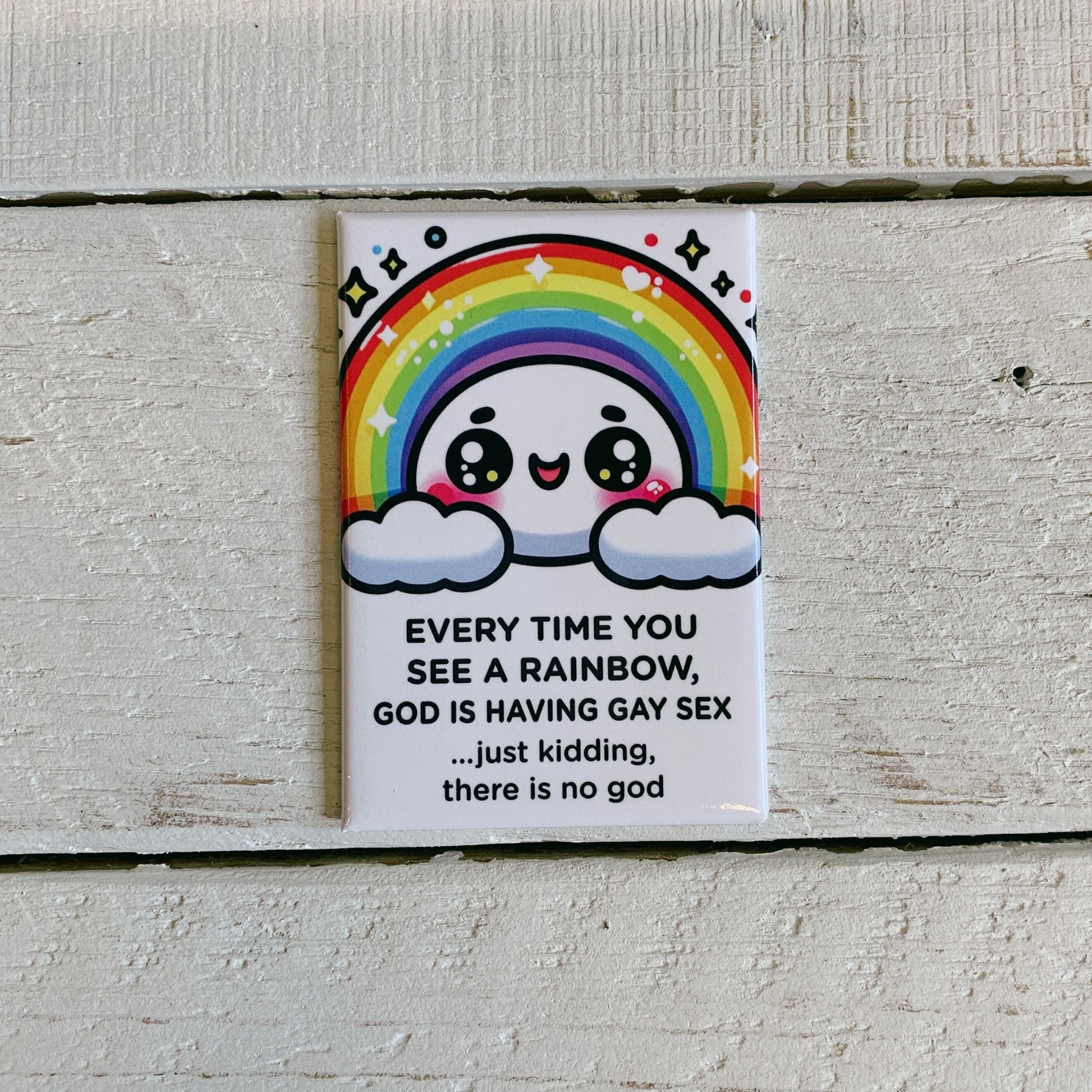 Every Time You See A Rainbow Rectangular Magnet | Magnetic Surface Magnet Decor | 3" x 2"