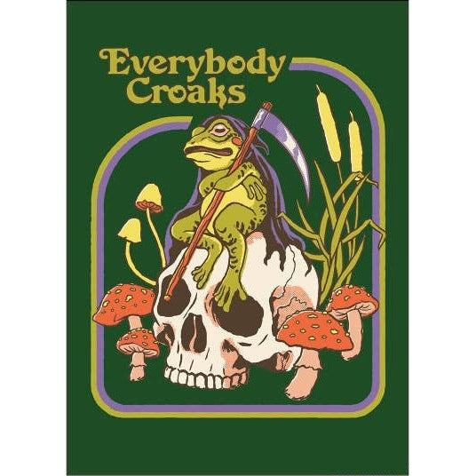 Everybody Croaks Rectangular Magnet | '80s Children's Book Style Satirical Art by Steven Rhodes | 2.5" X 3.5"