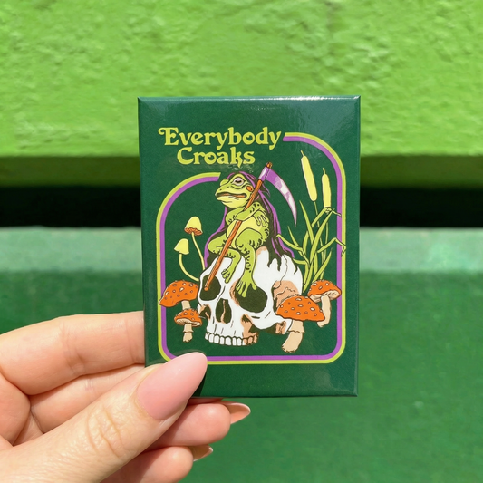 Everybody Croaks Rectangular Magnet | '80s Children's Book Style Satirical Art by Steven Rhodes | 2.5" X 3.5"