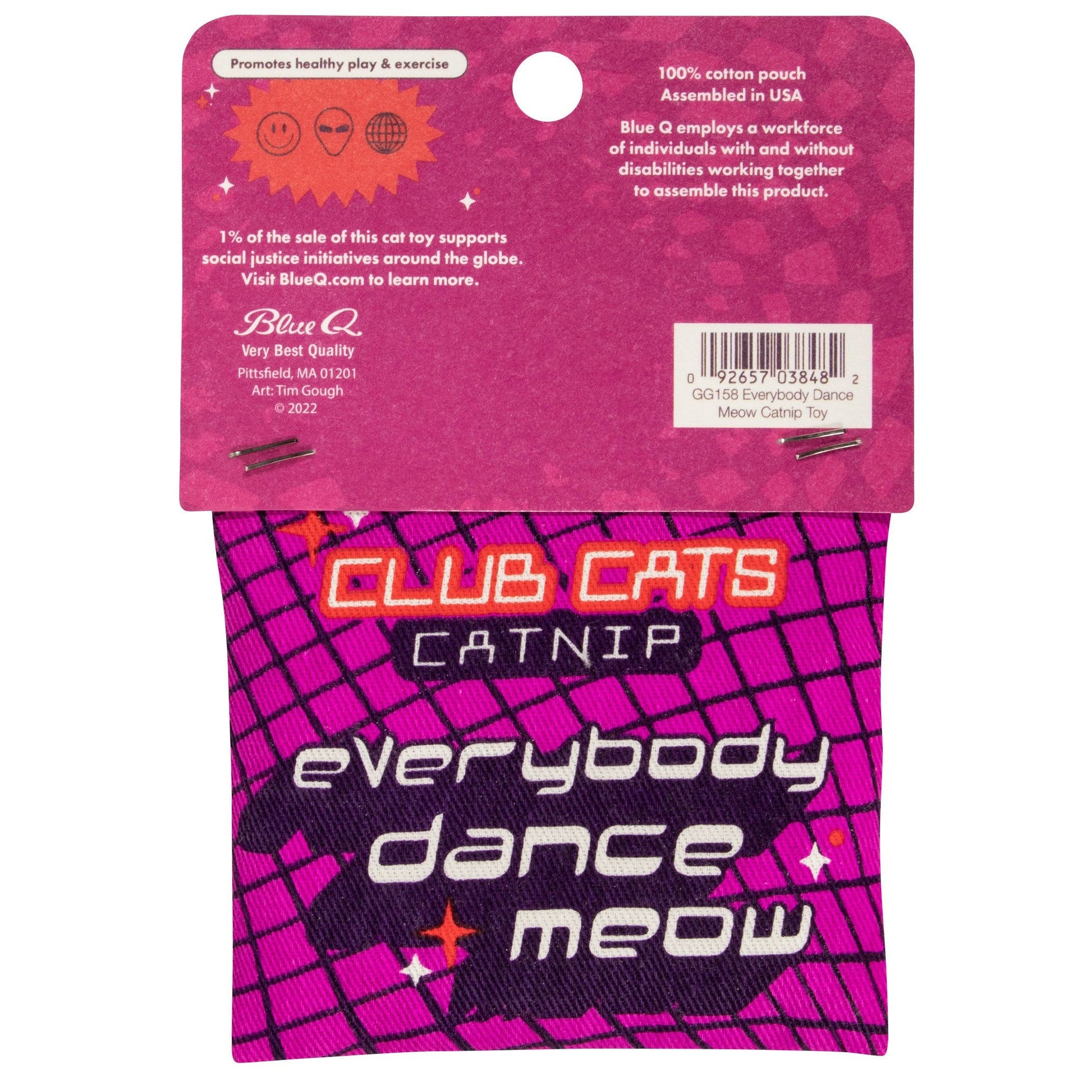 Everybody Dance Meow Club Cats Catnip Toy | Premium Organic Catnip | Illustrated Cotton Pouch