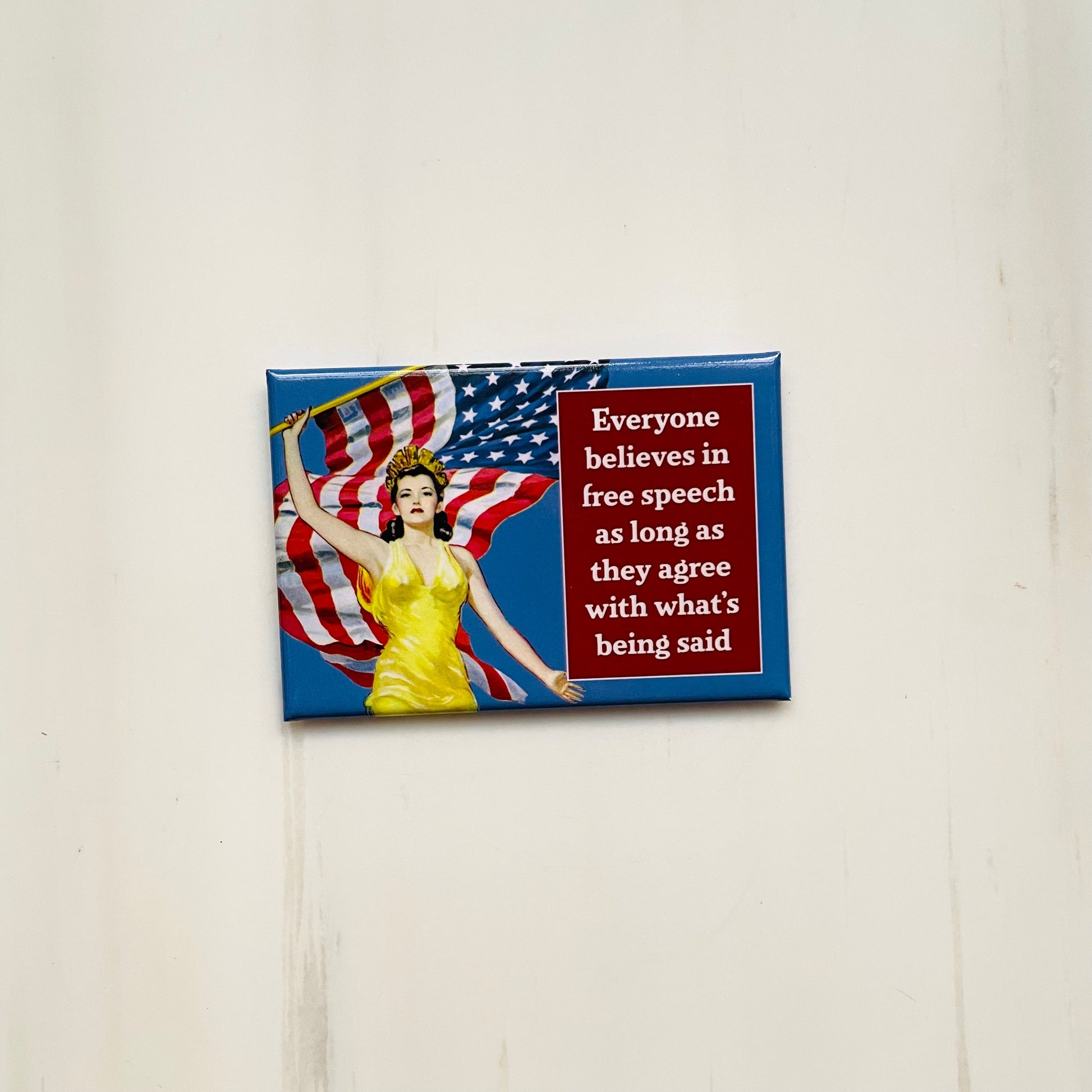 Everyone Believes in Free Speech Rectangular Magnet | Refrigerator Magnetic Surface Decor