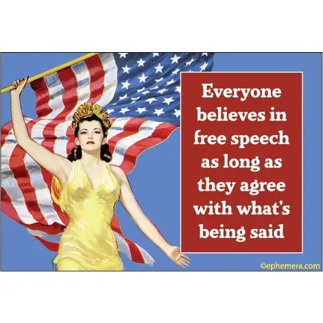 Everyone Believes in Free Speech Rectangular Magnet | Refrigerator Magnetic Surface Decor