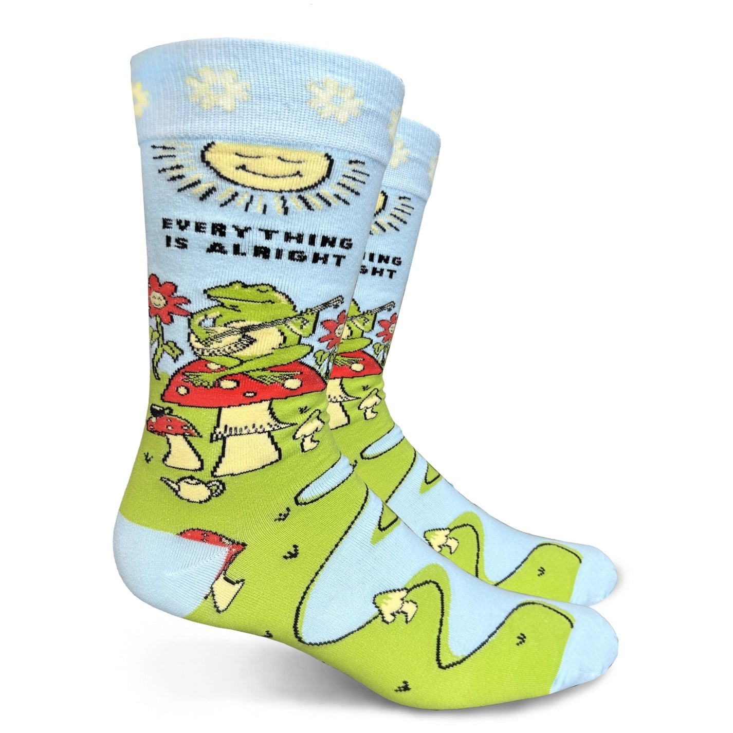 Everything Is Alright Toad and Toadstool Men's Crew Sock