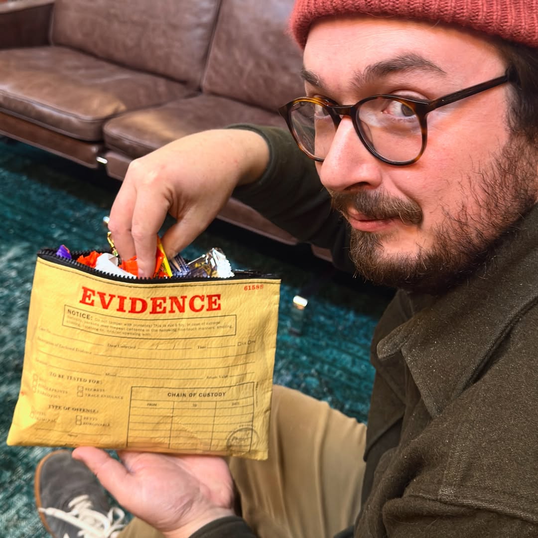 Evidence Recycled Material Zipper Pouch | BlueQ at GetBullish