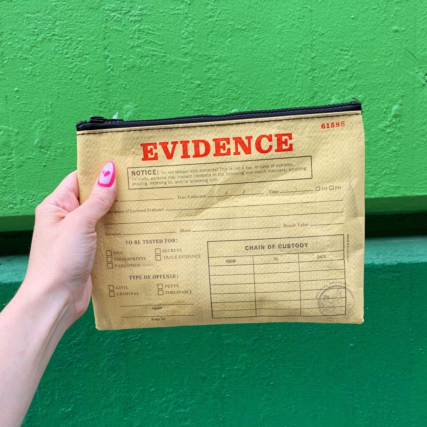 Evidence Recycled Material Zipper Pouch | BlueQ at GetBullish