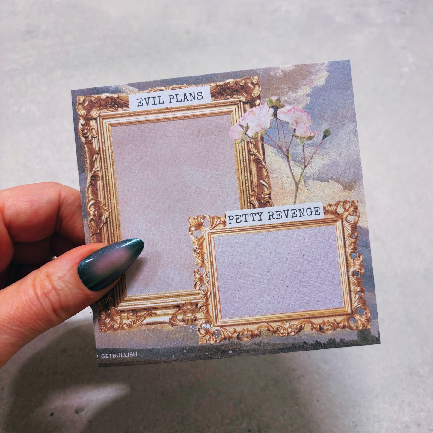 Evil Plans Petty Revenge Jumbo Sticky Notes | Funny Pad for Chaos & Productivity | 4" x 4" 50 Pages