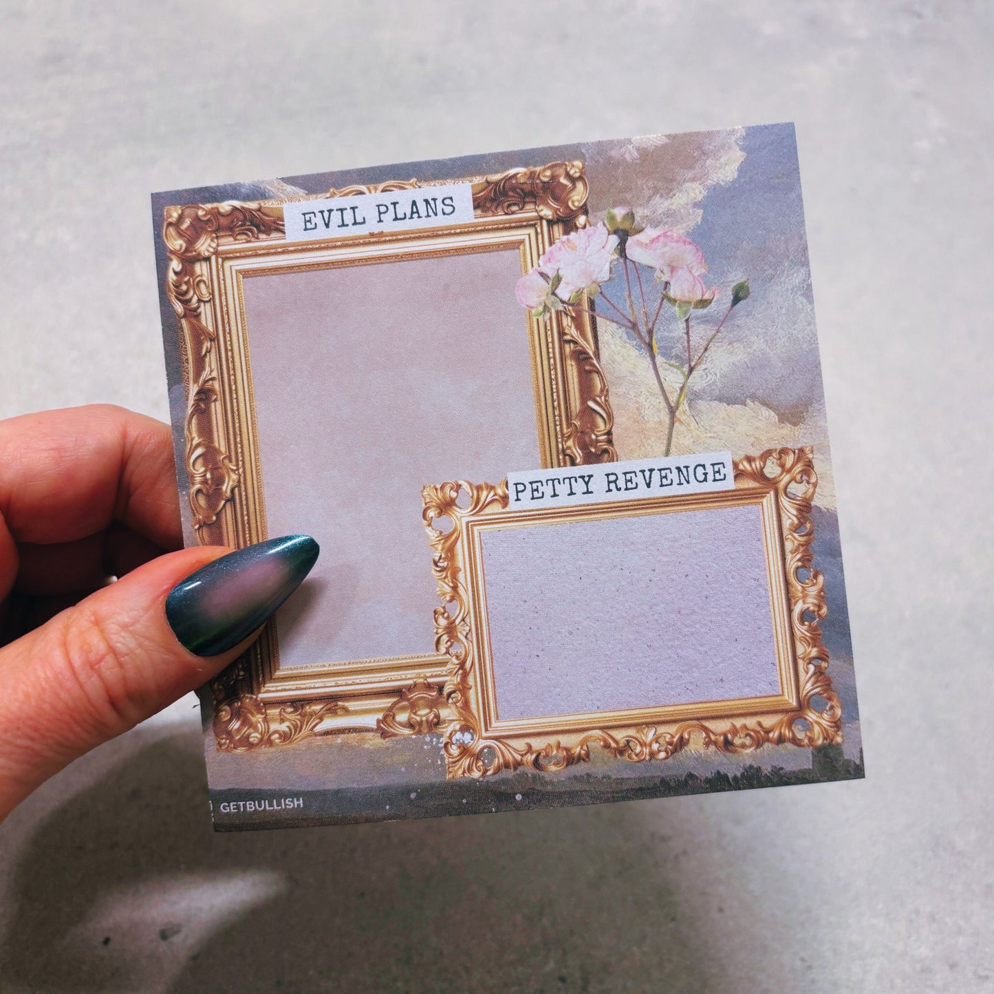 Evil Plans Petty Revenge Jumbo Sticky Notes | Funny Pad for Chaos & Productivity | 4" x 4" 50 Pages