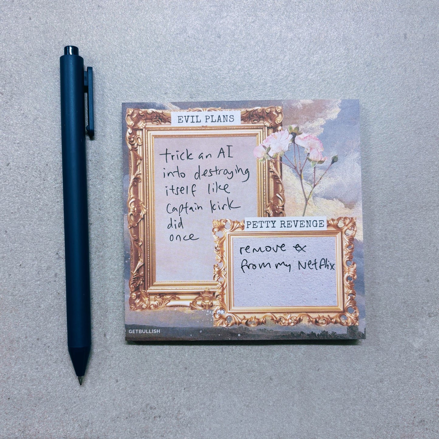 Evil Plans Petty Revenge Jumbo Sticky Notes | Funny Pad for Chaos & Productivity | 4" x 4" 50 Pages