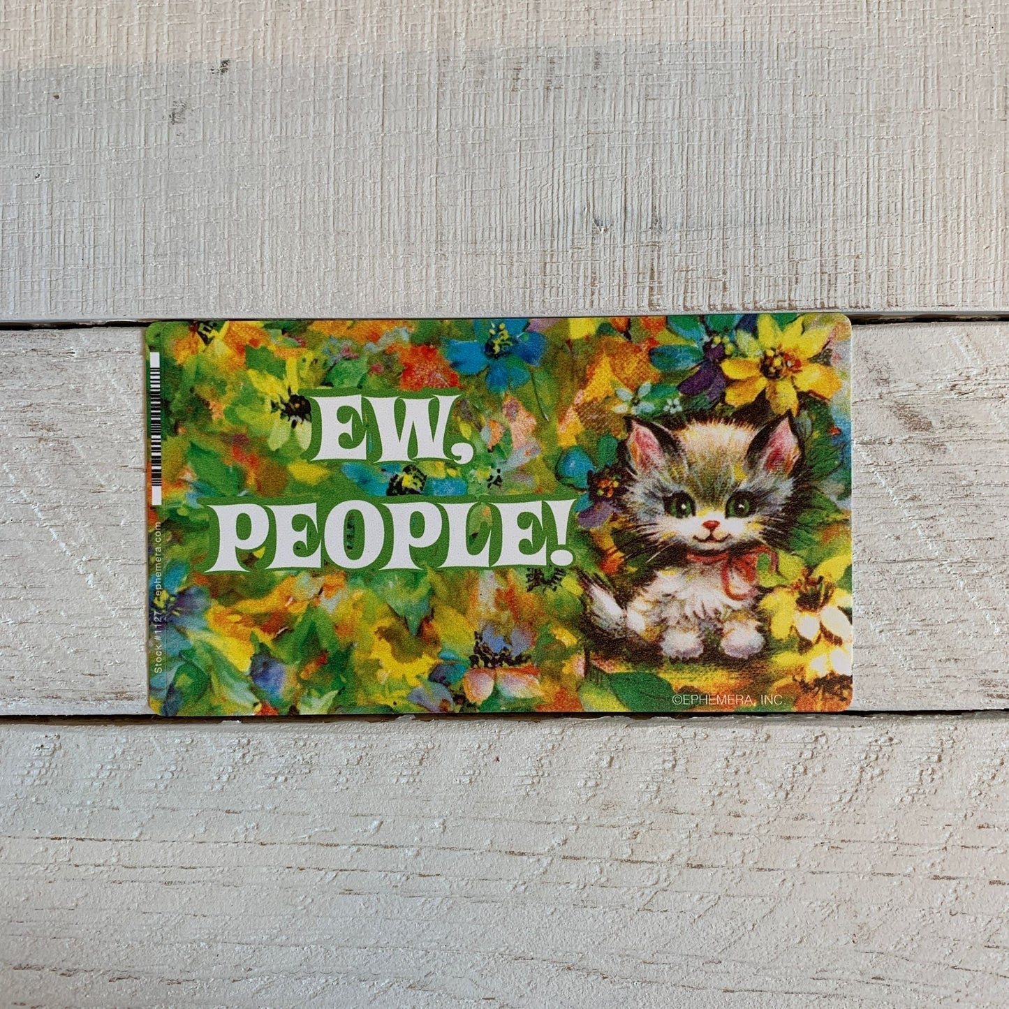 Ew People Large Vinyl Sticker with Vintage Cat Motif | 6" x 3.4"
