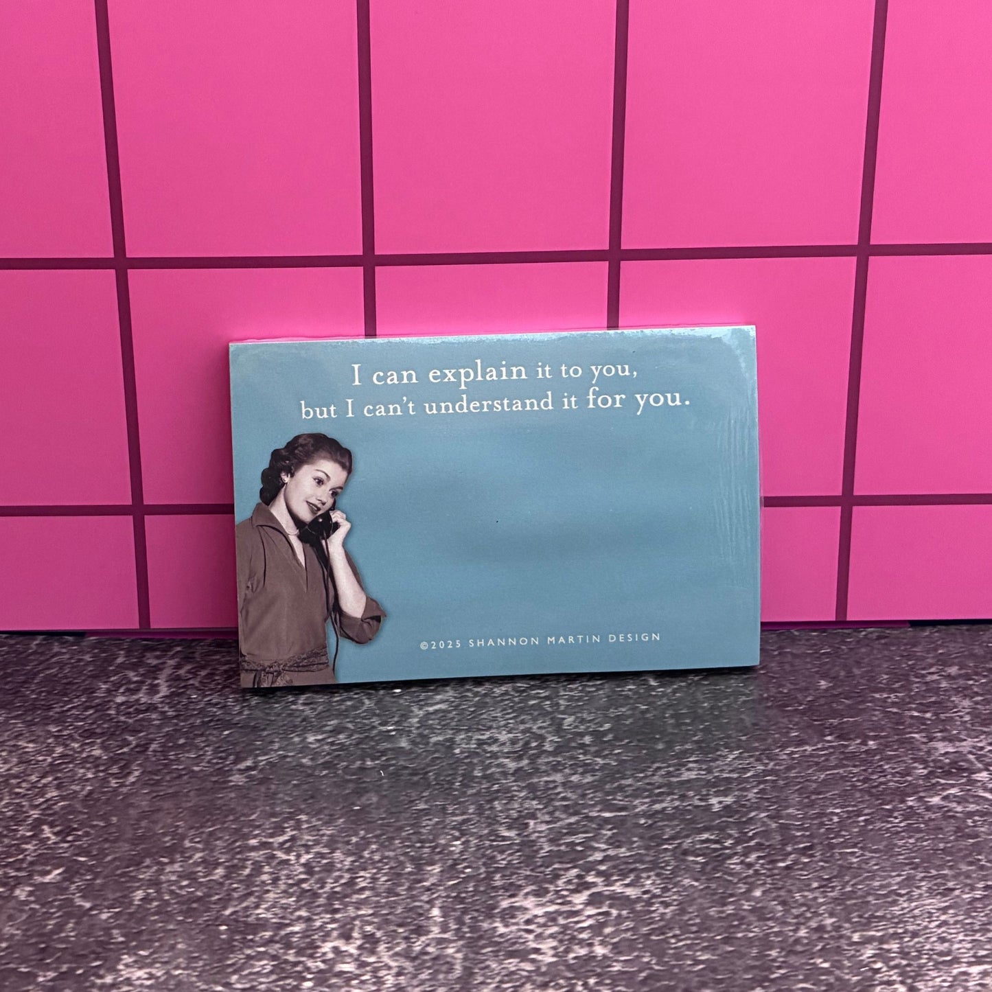 Explain It To You Sticky Note in Aqua | Funny Vintage Sticky Notes | 75 Sheets