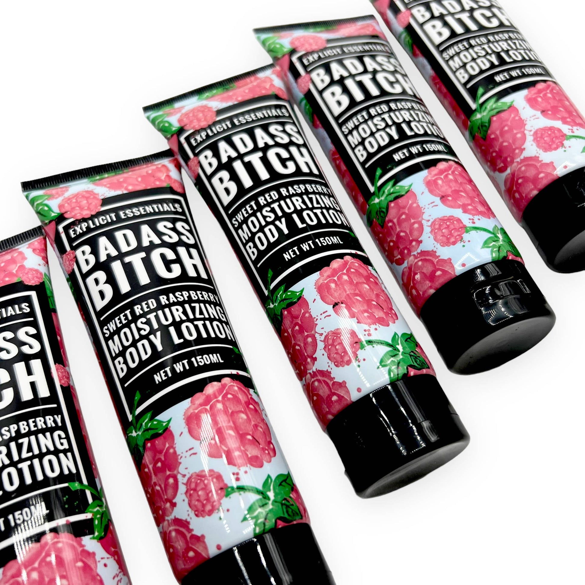 Explicit Essentials Bad Ass Bitch Body Lotion in Red Raspberry