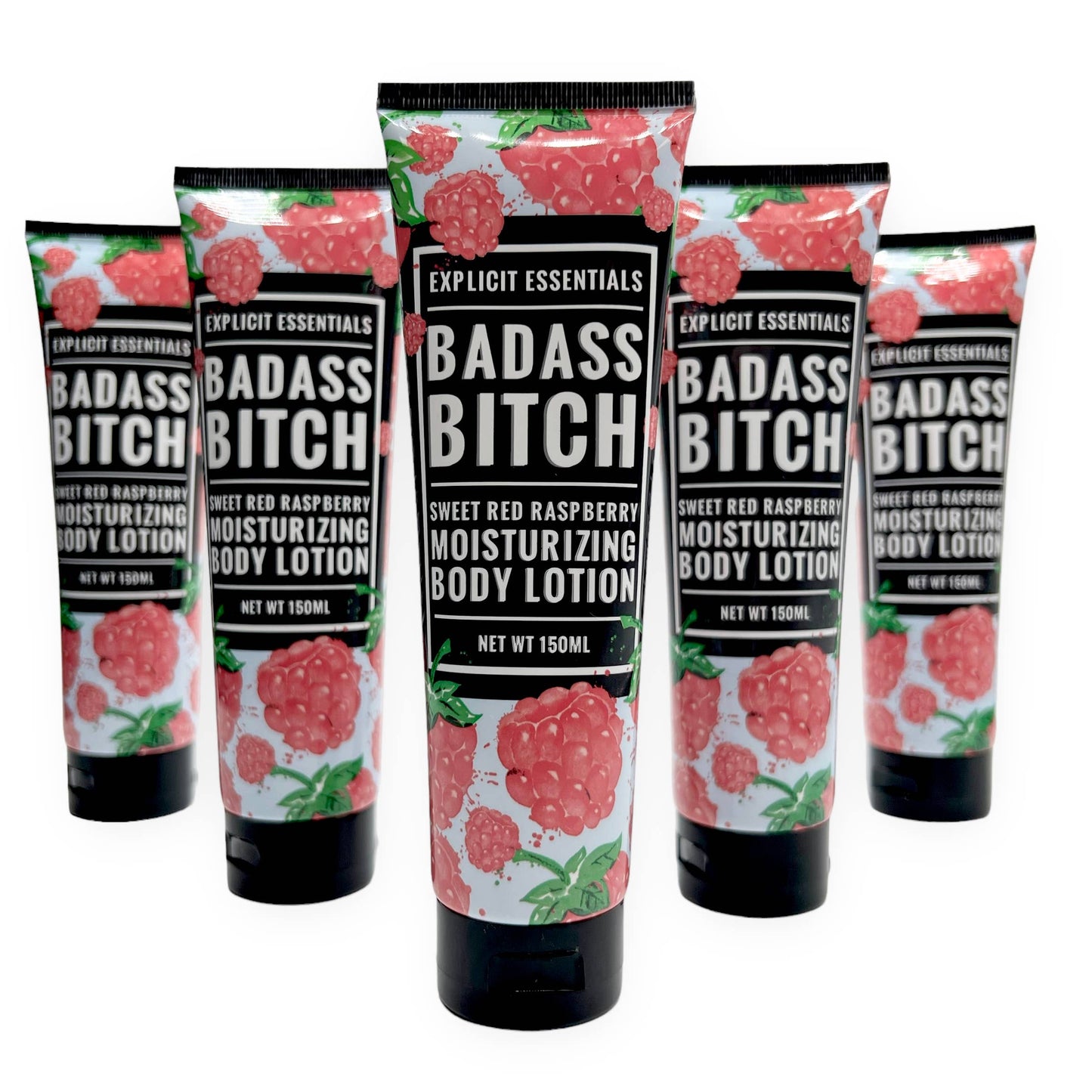 Explicit Essentials Bad Ass Bitch Body Lotion in Red Raspberry