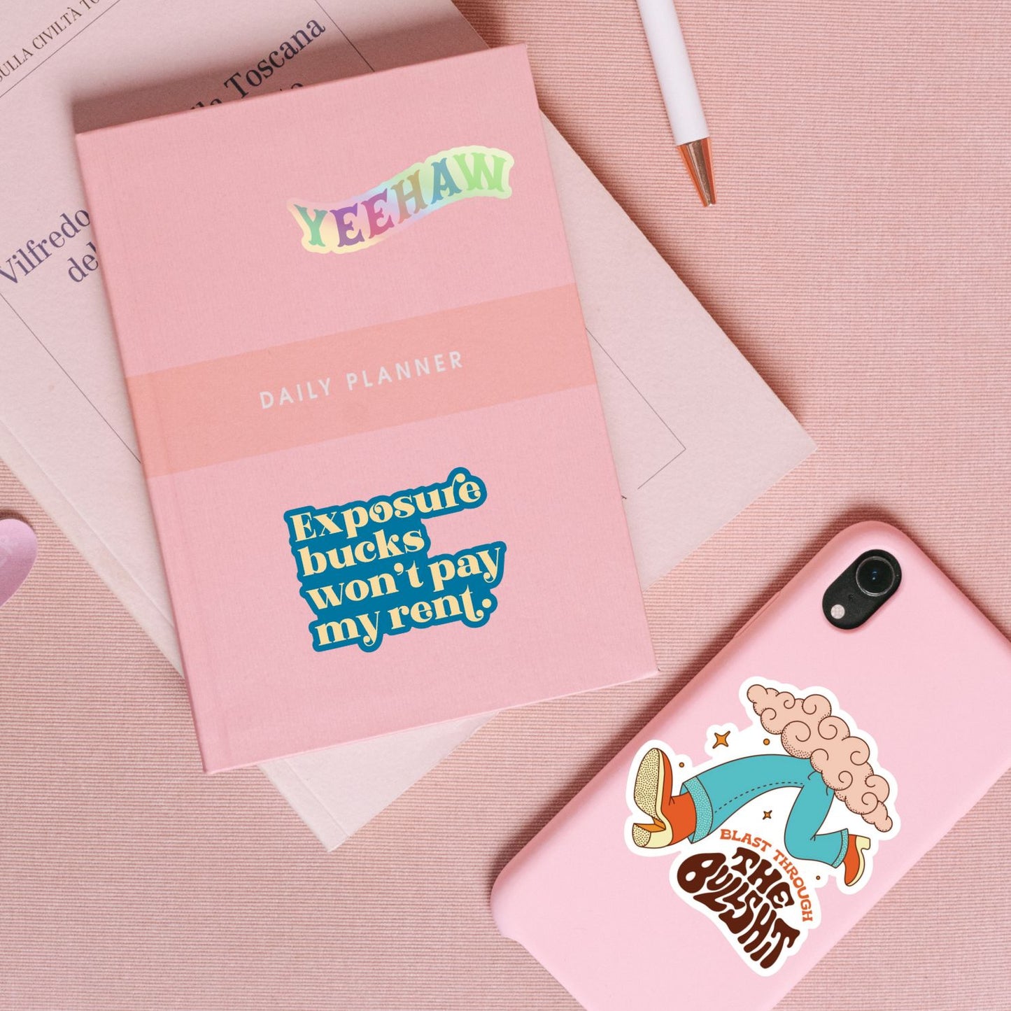 Exposure Bucks Won't Pay My Rent Vinyl Sticker | Laptop Phone Water Bottle Decal by Fun Club at GetBullish