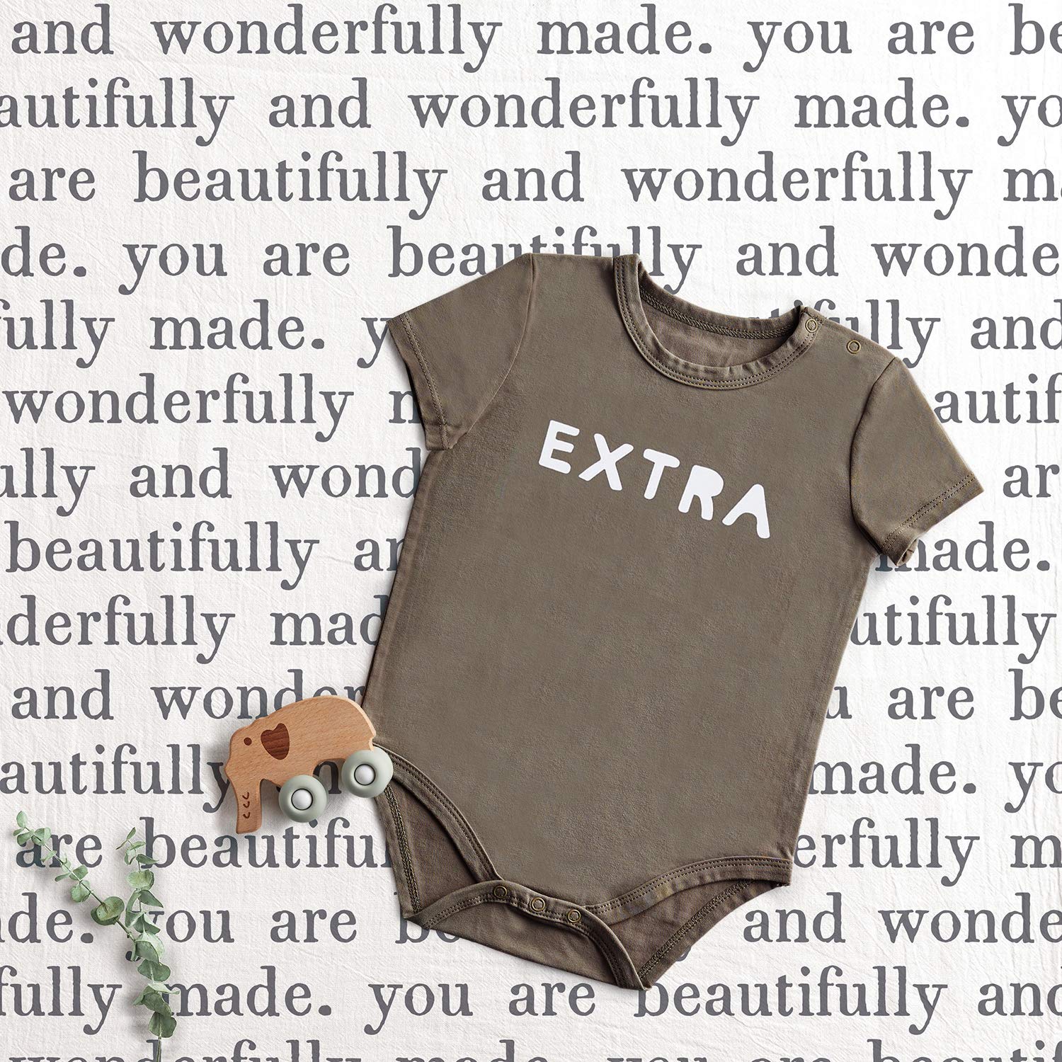 Extra Baby Snapshirt in Gray | Unisex One-piece Bodysuit Baby Gift | 6-12 Months