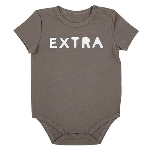 Extra Baby Snapshirt in Gray | Unisex One-piece Bodysuit Baby Gift | 6-12 Months