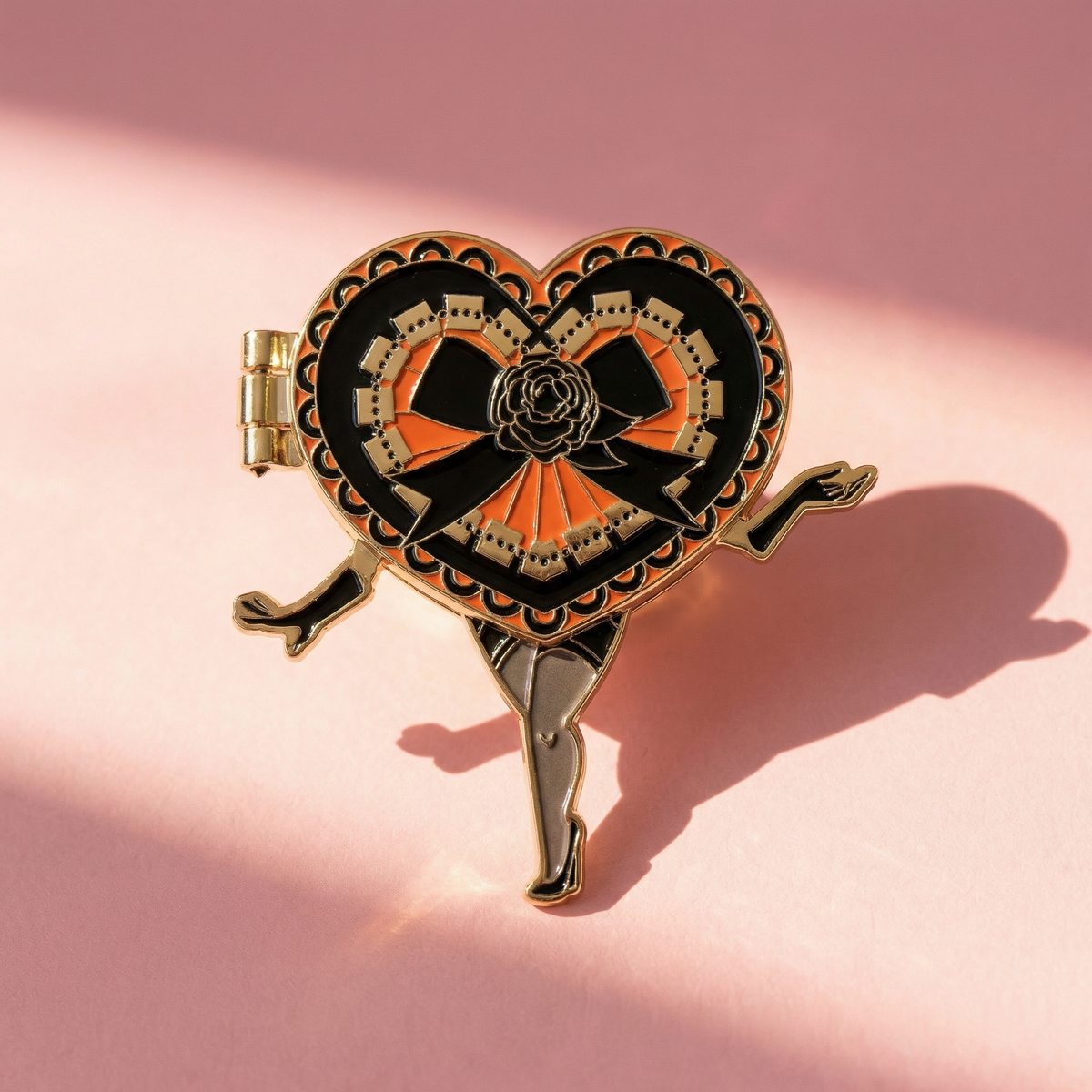 Eye Candy Hinged Enamel Pin | Large Halloween Heart Pin with Hidden Eye