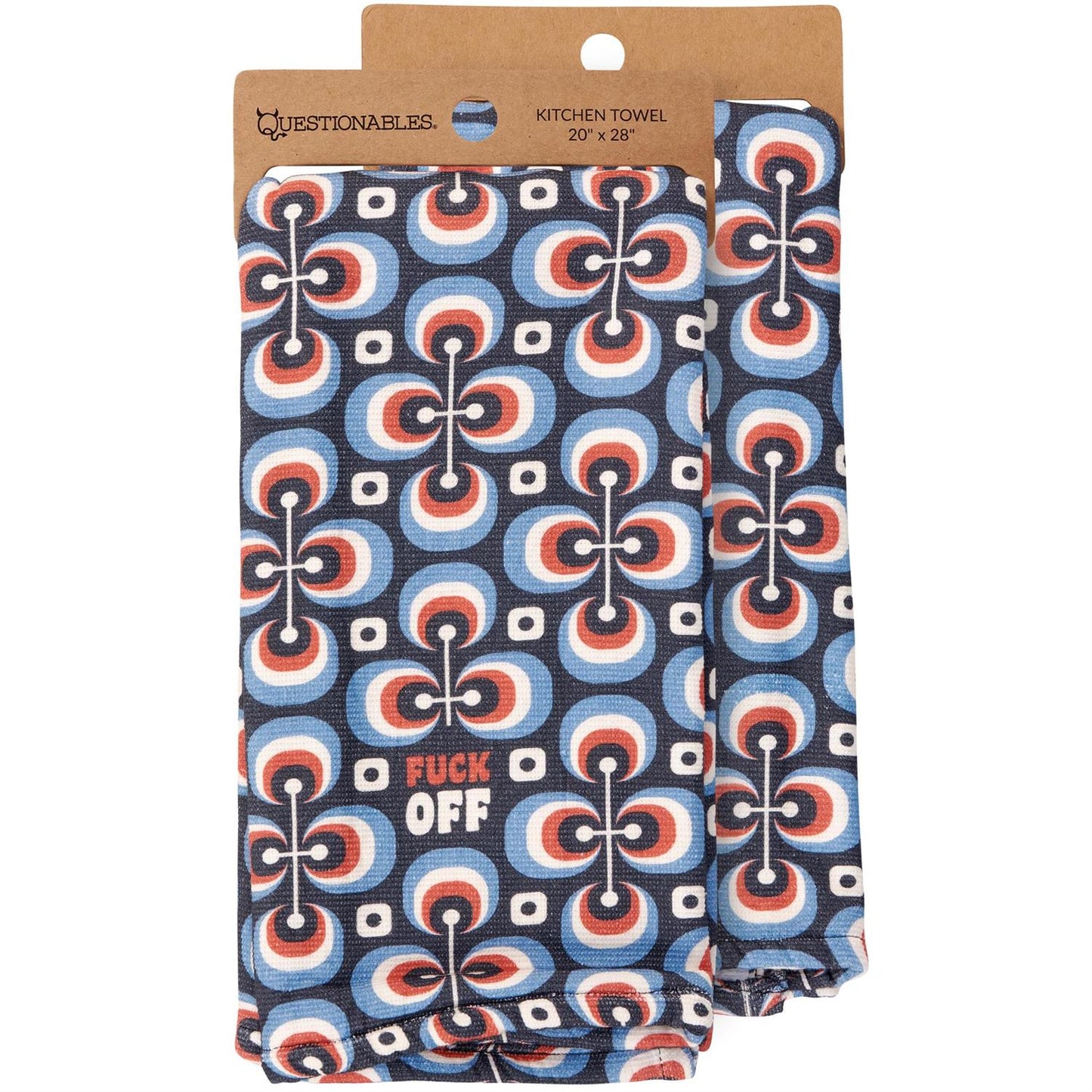 F*** Off Kitchen Towel | Retro Style Cotton Hand Tea Dish Cloth | 16" x 26"