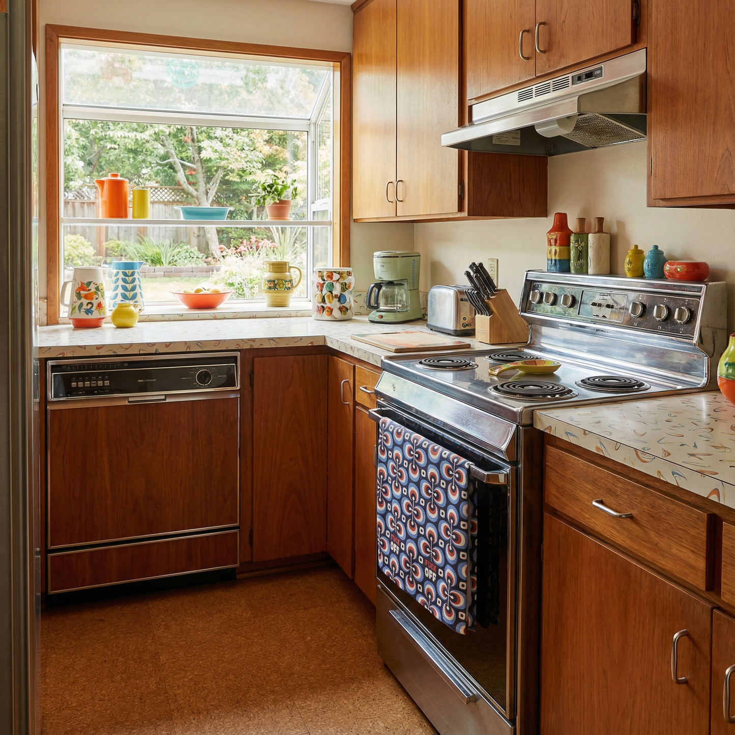 F*** Off Kitchen Towel | Retro Style Cotton Hand Tea Dish Cloth | 16" x 26"