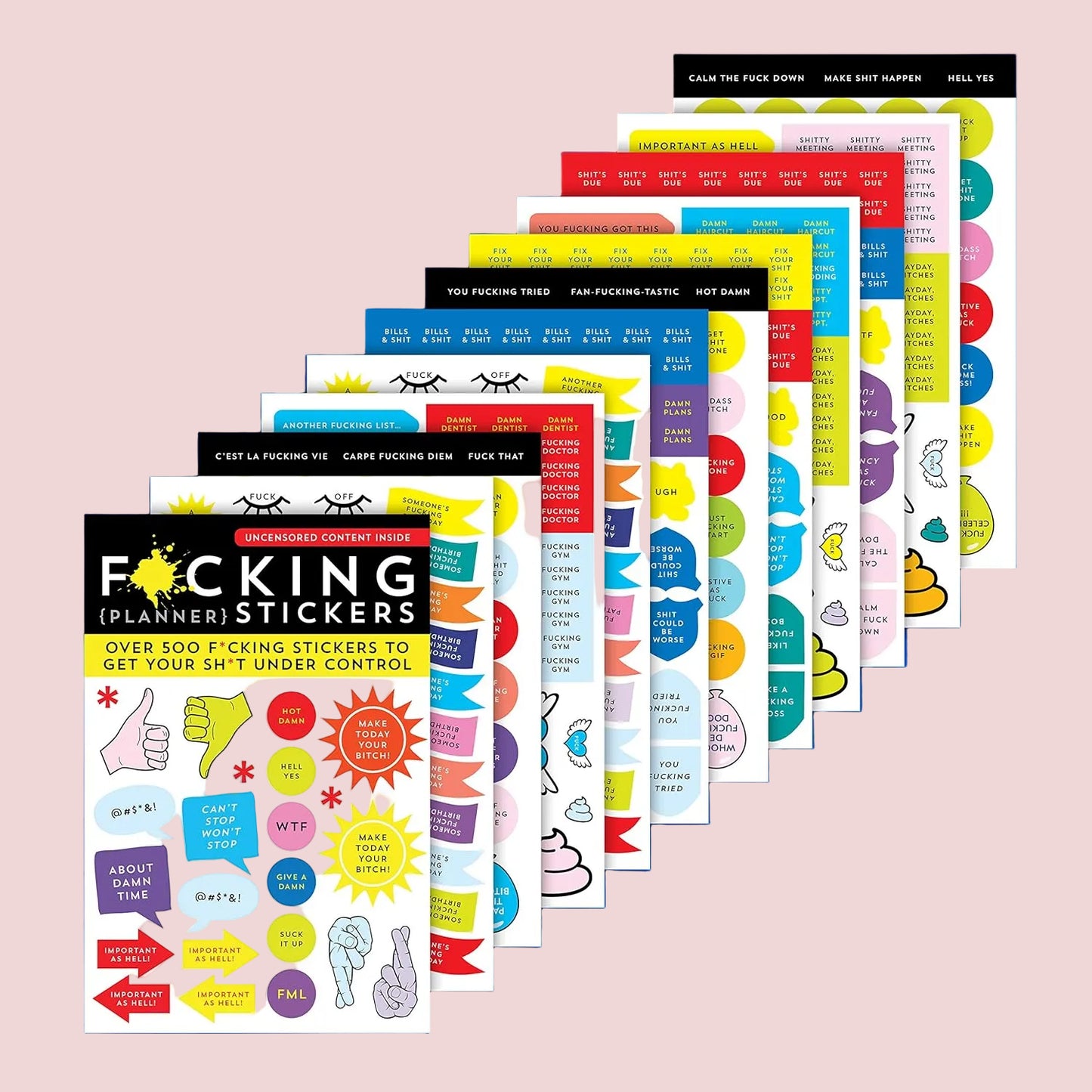 F-cking Planner Stickers | 500+ Funny Adult Swear Word Stickers for Planners, Journals & Scrapbooks