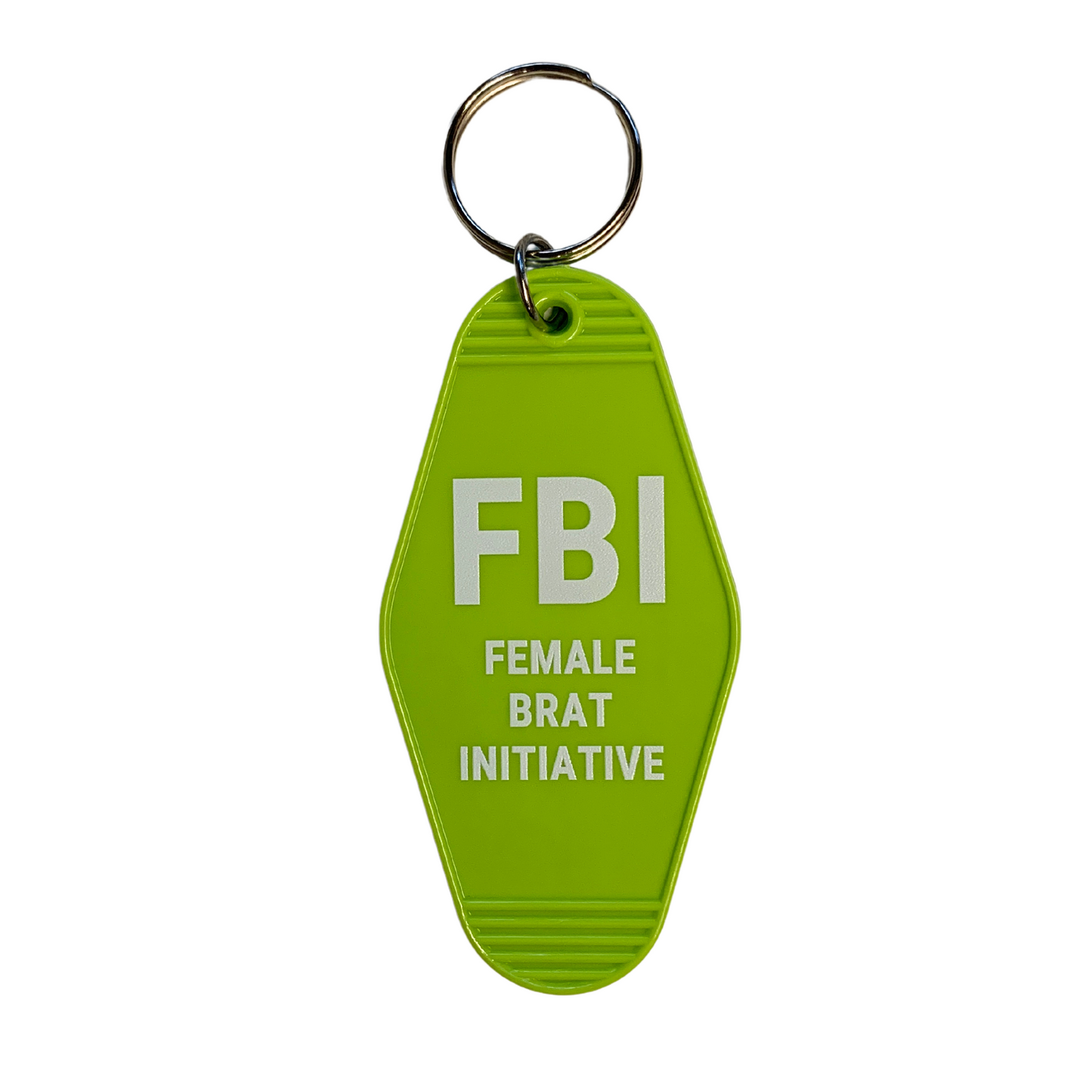 FBI Female Brat Initiative Motel Style Keychain in Green