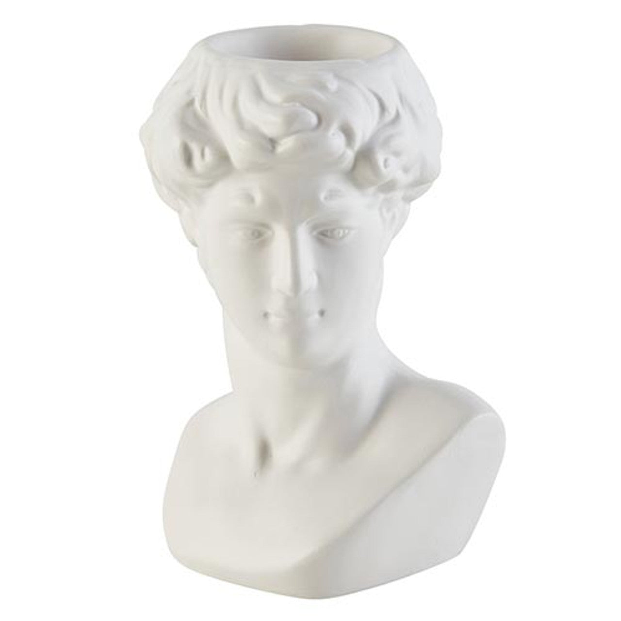 Face Statue Ceramic Decor | David Bust Greek Roman Statue | 5.5" Tall