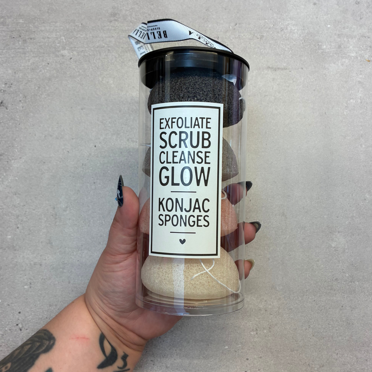 Facial Konjac Sponges Ivory in a Tube | Giftable Skincare Beauty Kit Set