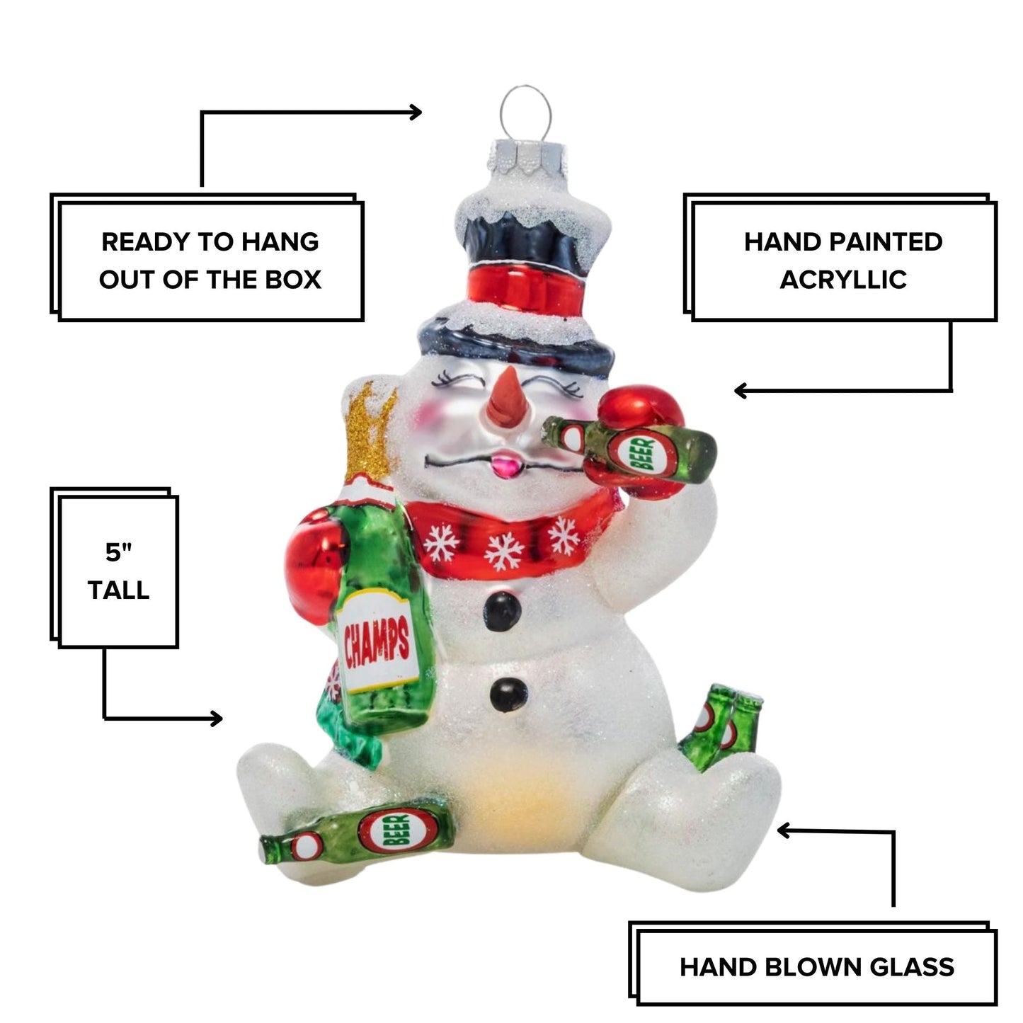 Faded Frosty Hand-Blown Glass Christmas Holiday Ornament | Naughty Funny Xmas Gift