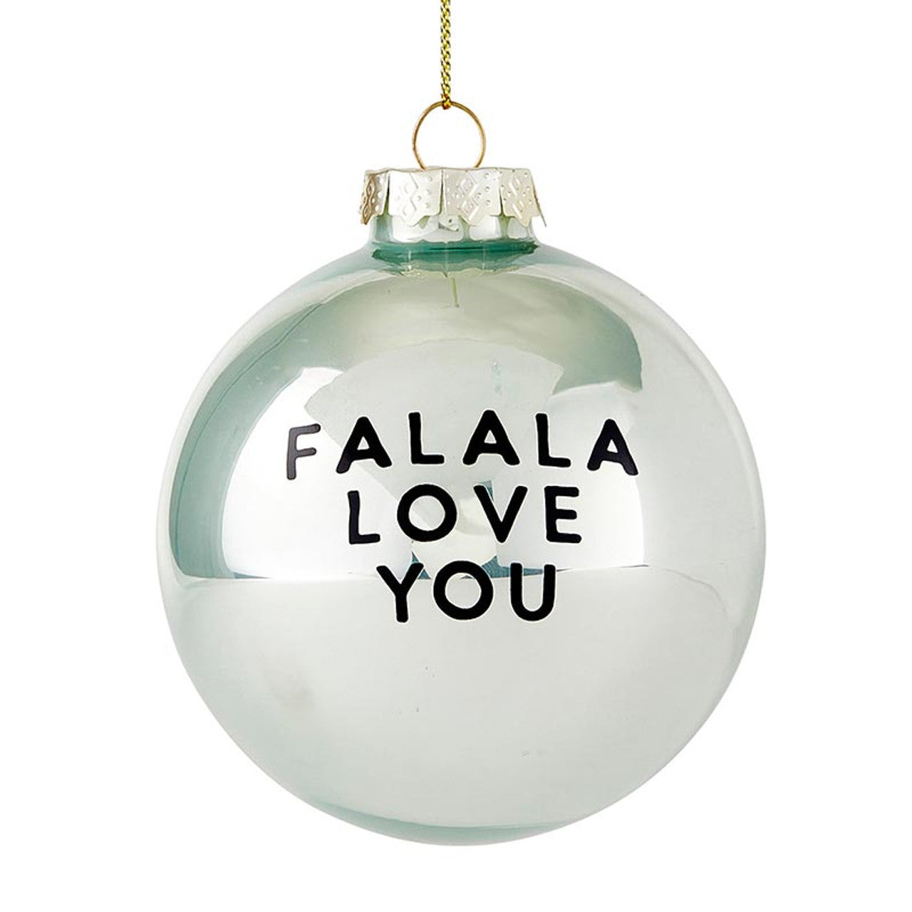 Falala Love You Glass Ornament Set of 2 | Christmas Tree Ball Hanging Decor