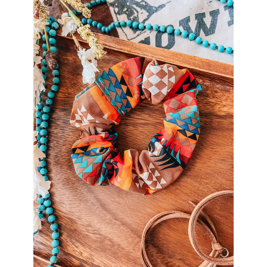 Fall Aztec Western Scrunchie | Handmade Hair Tie