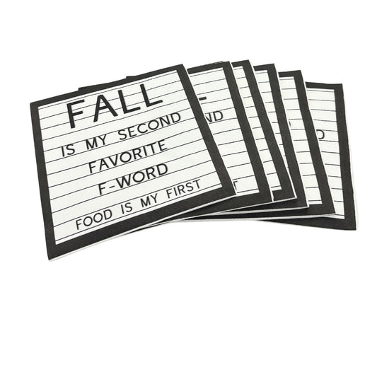 Fall Is My Second Favorite F-Word, Food Is My First Beverage Party Napkins | 5" Square-Slant-The Bullish Store
