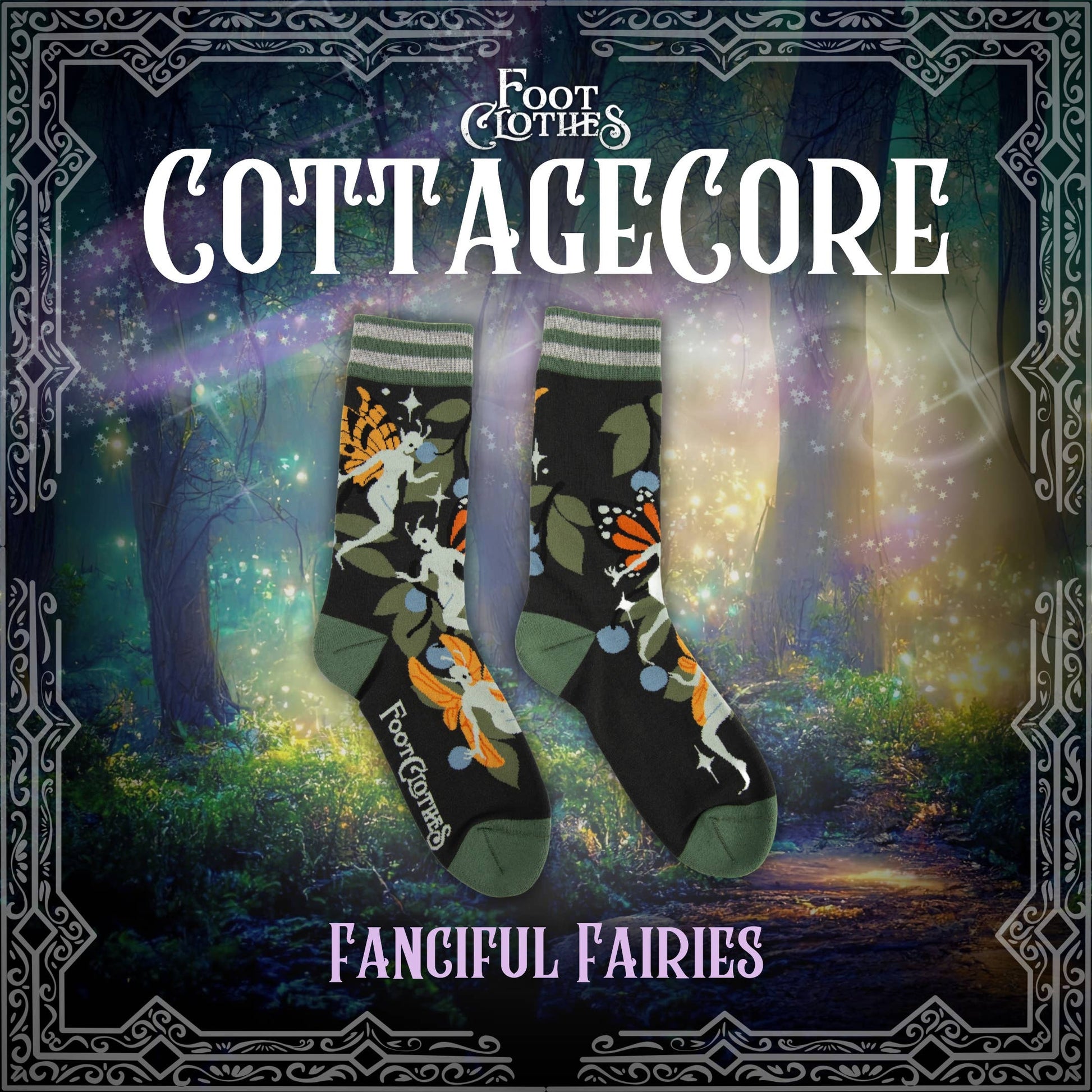 Fanciful Fairies Crew Socks | Whimsical Wings Faeries