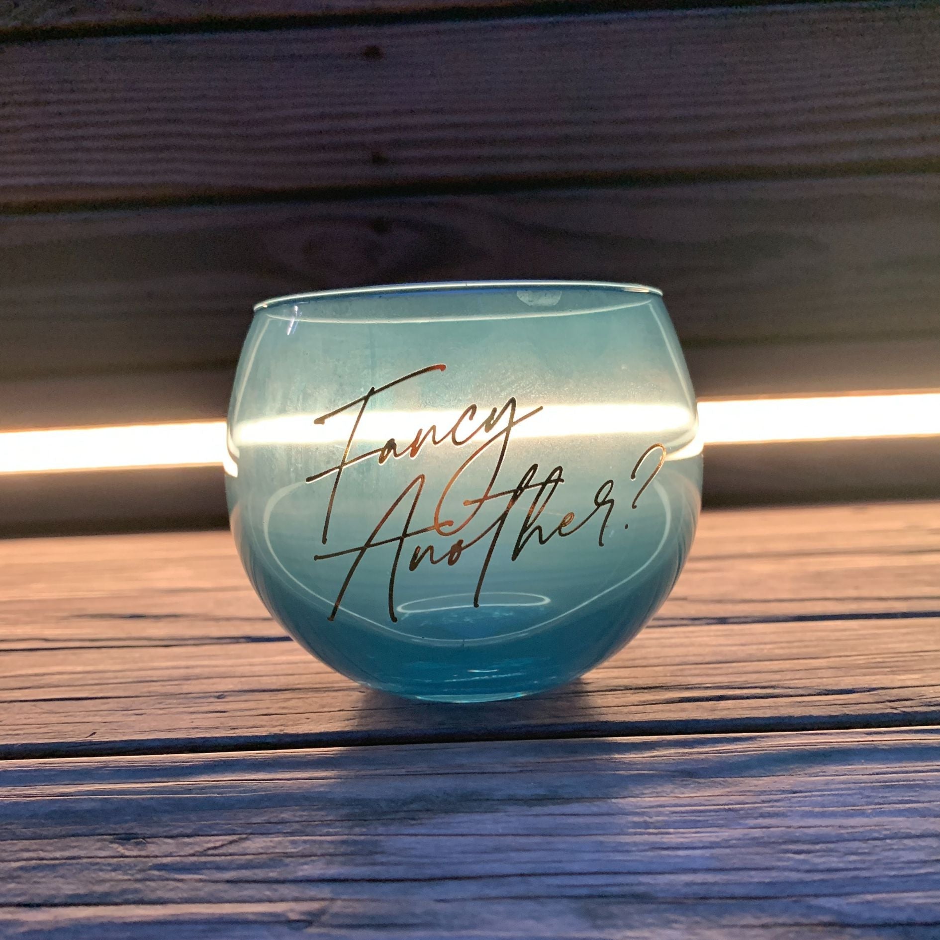 Fancy Another Roly Poly Blue Tinted Glass | 13 oz.