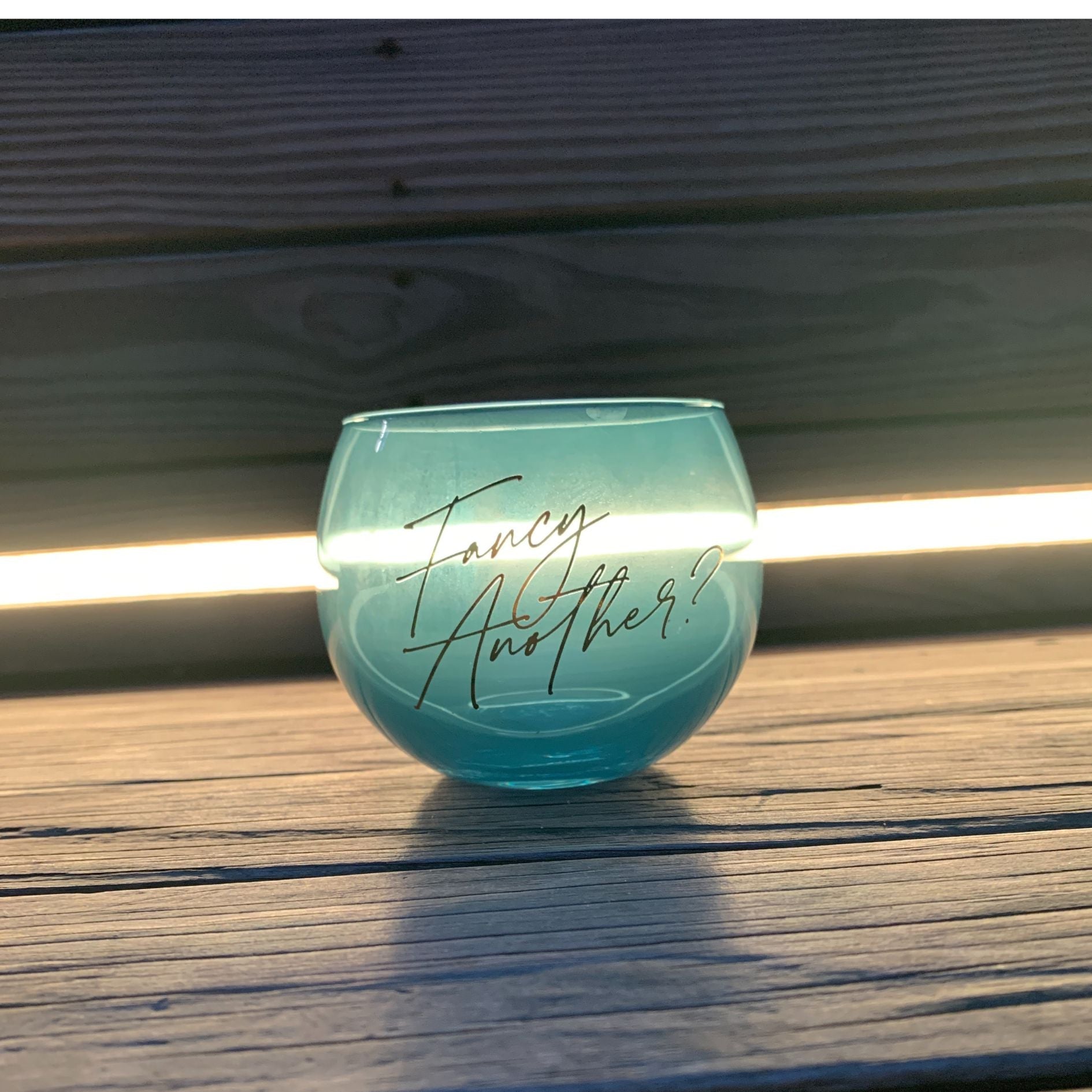 Fancy Another Roly Poly Blue Tinted Glass | 13 oz.