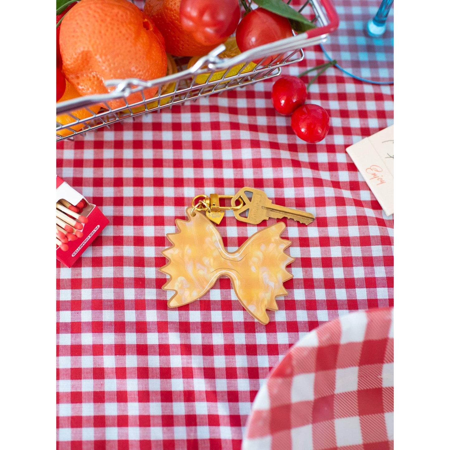 Farfalle Pasta Keychain | Bowtie Pasta Acrylic Keychain | Cute Food Lover Bag Charm
