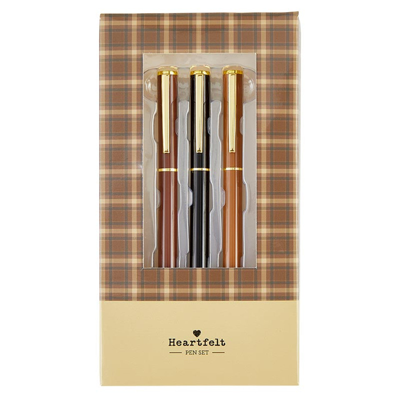 Favorite Memories 3 Piece Pen Set | Father's Day Dad Gift For Him | Set Of 3 Giftable Pens in Plaid Box | Refillable