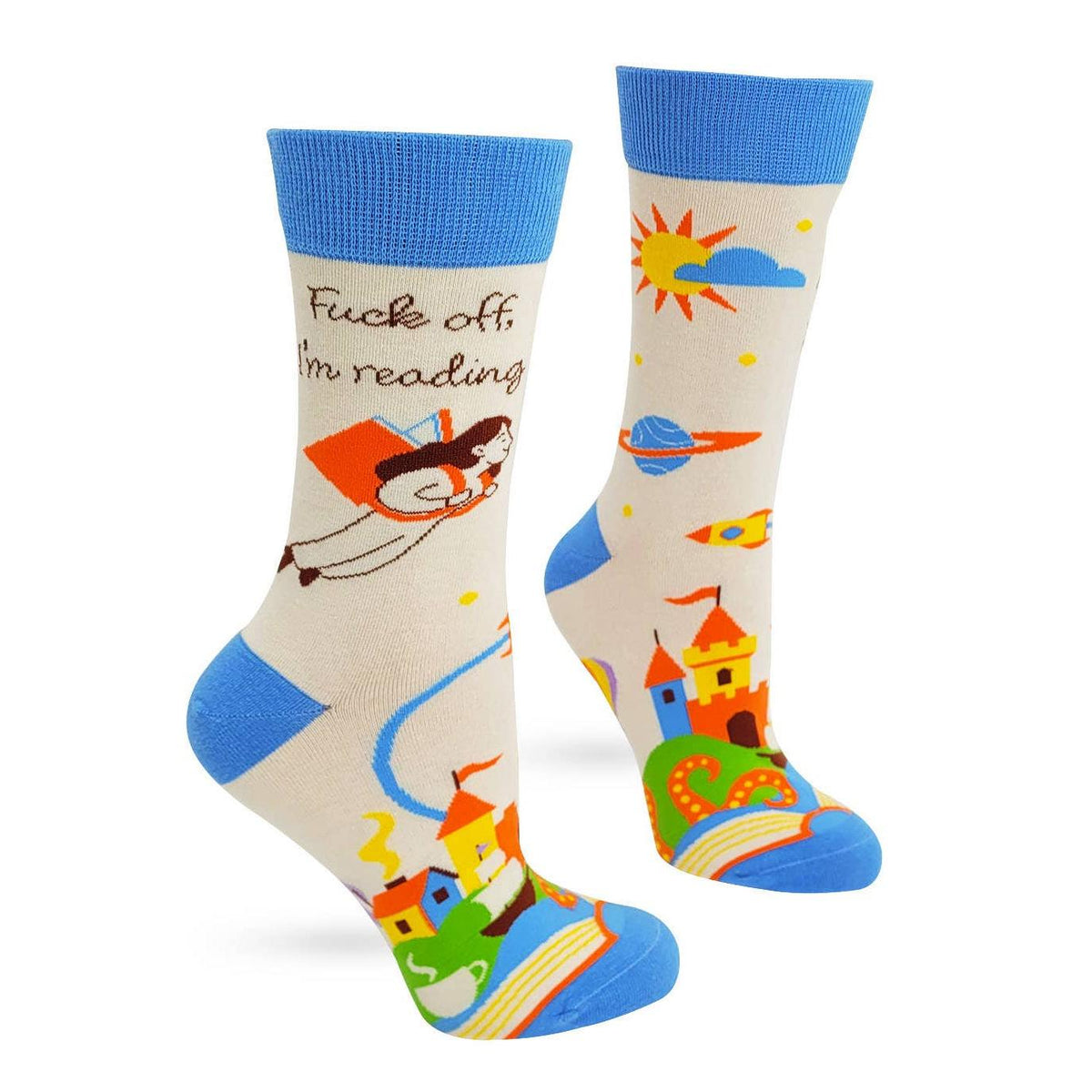 Colorful socks with cartoon designs 
