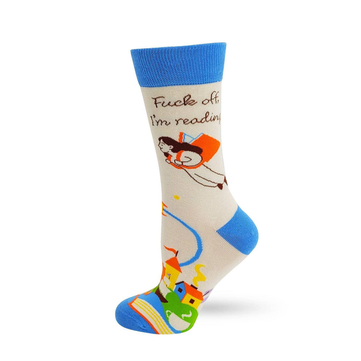 F*ck Off I'm Reading Women's Crew Socks-Fabdaz-The Bullish Store