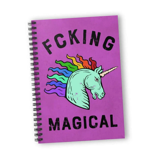 Fcking Magical Rainbow Unicorn Spiral Notebook | 8 ¼ x 5 ¾ in
